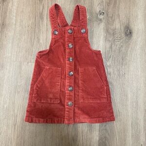 Burnt orange,Corduroy Overall/ dress size 2T button‎ front